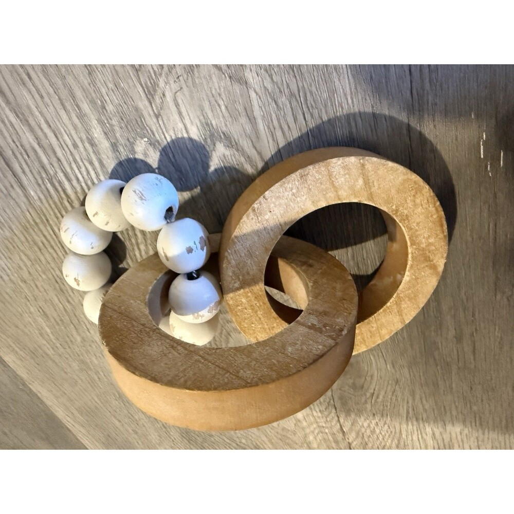 Handmade Wood Chain Link Knot, Boho Minimalist Shelf Decor Gift